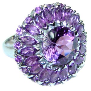 Extravaganza Amethyst .925 Sterling Silver HANDCRAFTED Ring size 7 1/4