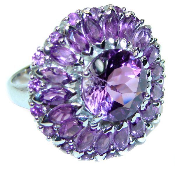 Extravaganza Amethyst .925 Sterling Silver HANDCRAFTED Ring size 7 1/4