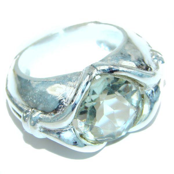 Fancy White Topaz .925 Sterling Silver handmade Ring s. 7