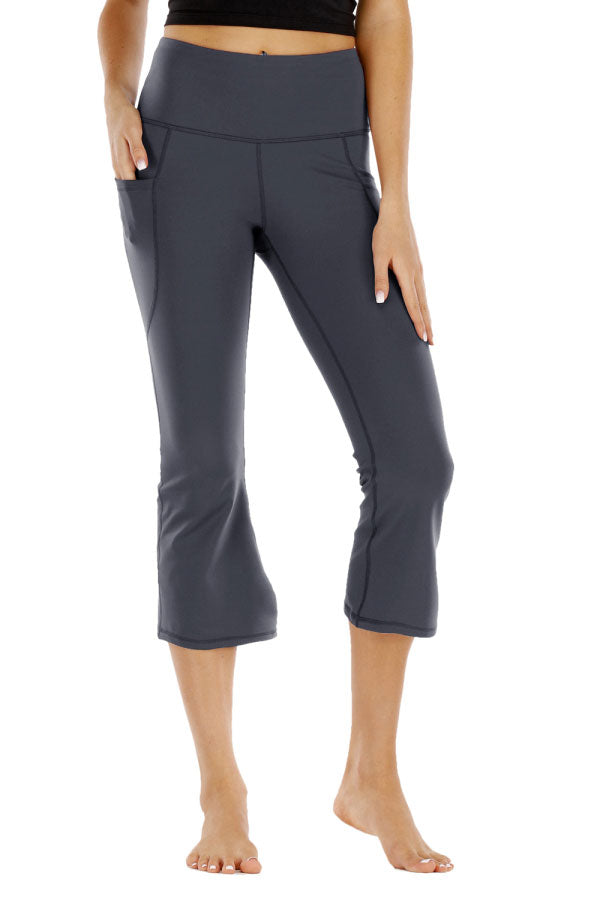 Flare High Waisted Yoga Capri With Pocket