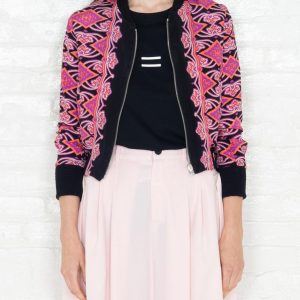 Frank Debourge - "The Classic Bomber" 3/4 in Pink Coral Print