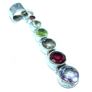 GENUINE Multigem .925 Sterling Silver handcrafted Pendant