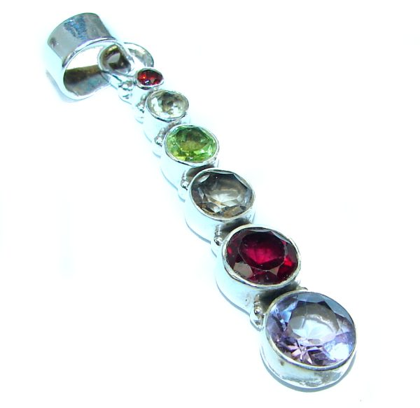 GENUINE Multigem .925 Sterling Silver handcrafted Pendant