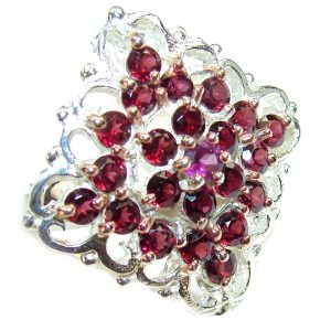 Garnet .925 Sterling Silver Ring size 8