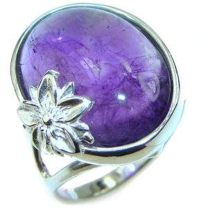 Genuine Amethyst .925 Sterling Silver Handcrafted Ring size 8