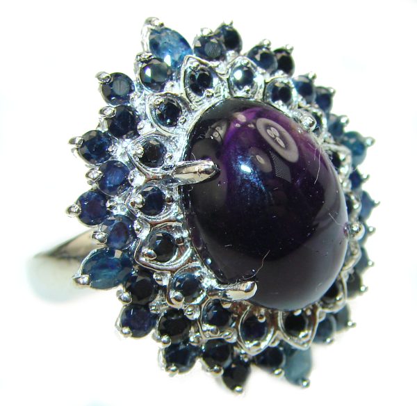 Genuine Amethyst .925 Sterling Silver Handcrafted Ring size 8 1/4