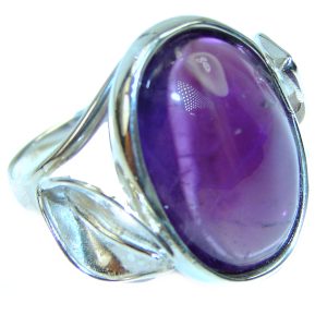 Genuine Amethyst .925 Sterling Silver Handcrafted Ring size 8 1/4