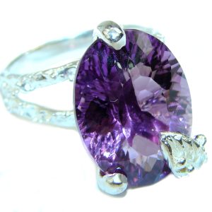 Genuine Amethyst .925 Sterling Silver Handcrafted Ring size 9 1/4