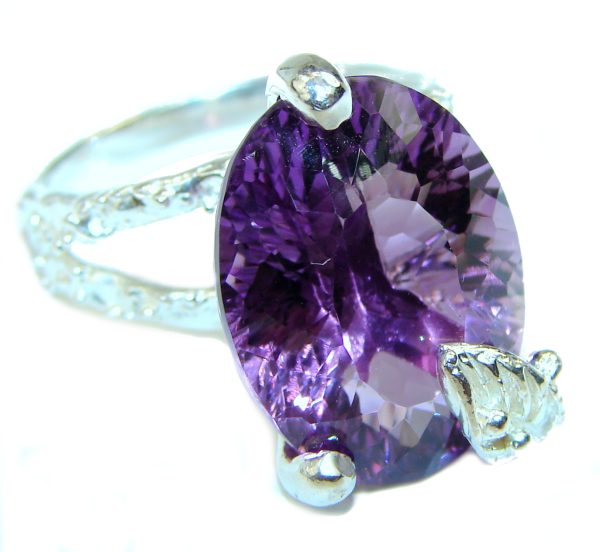 Genuine Amethyst .925 Sterling Silver Handcrafted Ring size 9 1/4