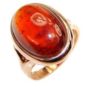 Genuine Garnet 18K Rose Gold over .925 Sterling Silver handmade Cocktail Ring s. 6