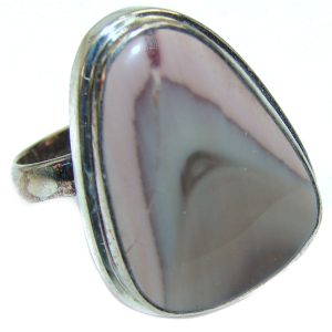 Genuine Imperial Jasper .925 Sterling Silver handcrafted ring s. 8 adjustable