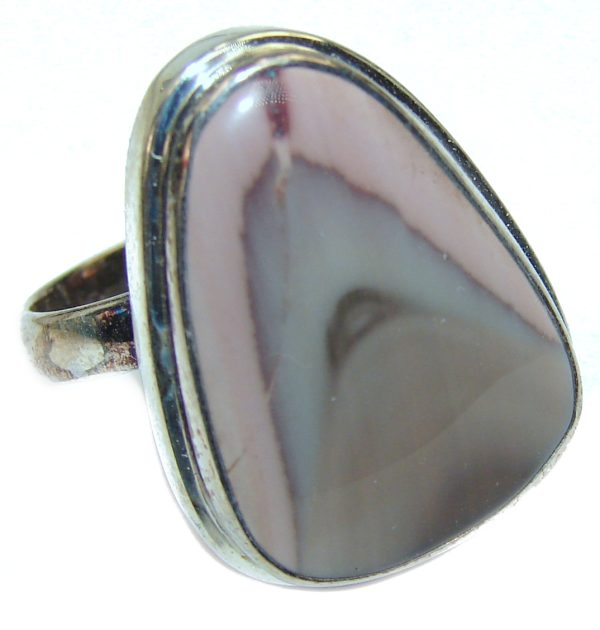 Genuine Imperial Jasper .925 Sterling Silver handcrafted ring s. 8 adjustable