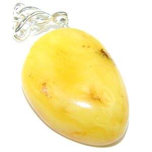 Golden Baltic Amber .925 Sterling Silver handmade Pendant