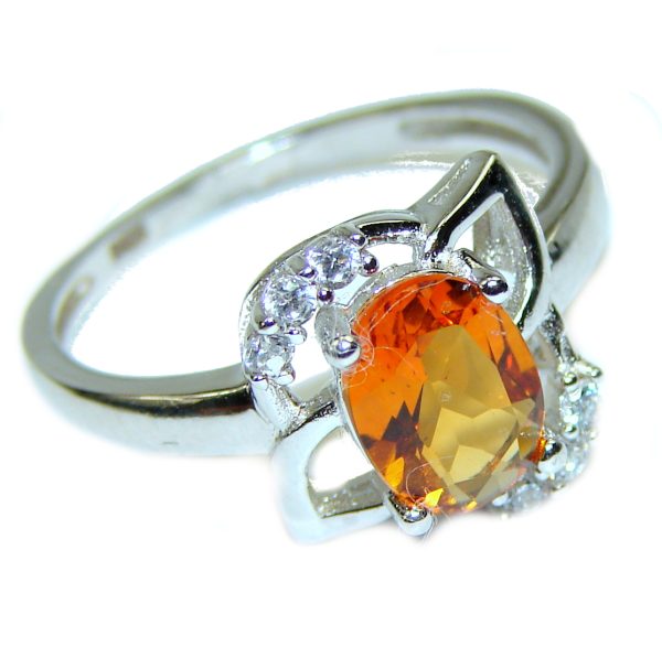 Golden Topaz .925 Sterling Silver handcrafted ring; s. 6 3/4