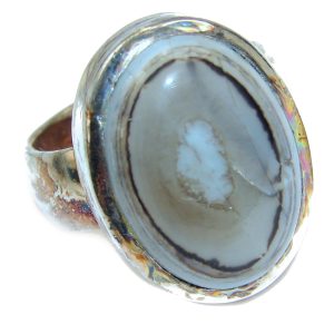 Great Crazy Lace Agate .925 handcrafted Sterling Silver Ring s. 6