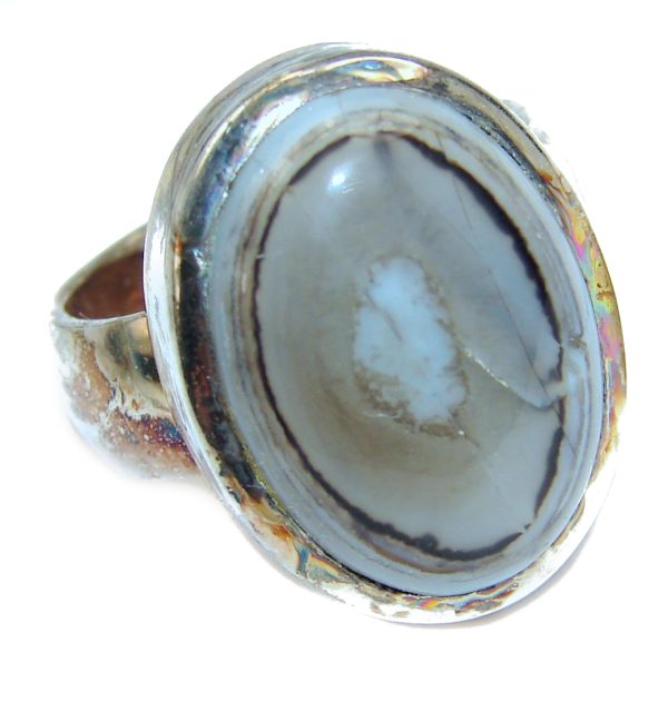 Great Crazy Lace Agate .925 handcrafted Sterling Silver Ring s. 6