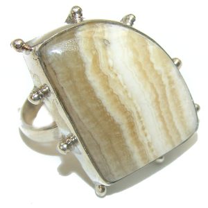 Great Crazy Lace Agate .925 handcrafted Sterling Silver Ring s. 9