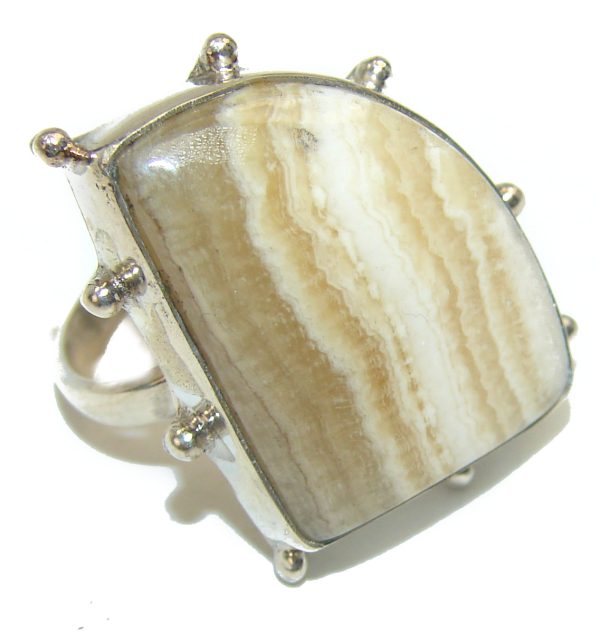 Great Crazy Lace Agate .925 handcrafted Sterling Silver Ring s. 9