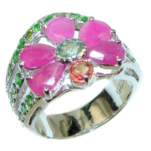 Great quality unique Ruby .925 Sterling Silver handcrafted Ring size 6 1/2