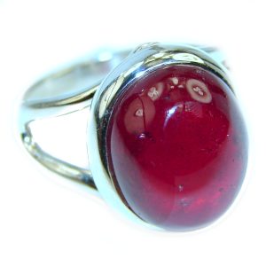 Great quality unique Ruby .925 Sterling Silver handcrafted Ring size 8