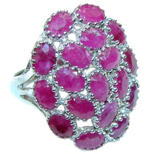 Great quality unique Ruby .925 Sterling Silver handcrafted Ring size 9