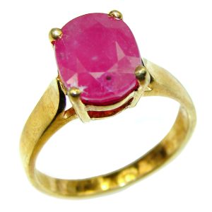 Great quality unique Ruby 14K Gold over .925 Sterling Silver handcrafted Ring size 6 1/2