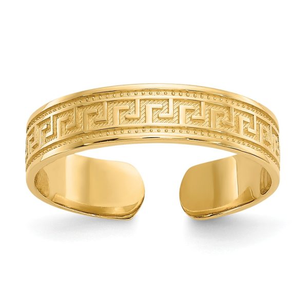 Greek Key Toe Ring in 14K Yellow Gold