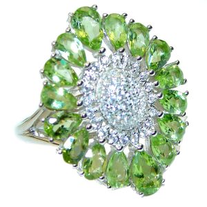 Green Power Peridot .925 Sterling Silver ring s. 6 1/4