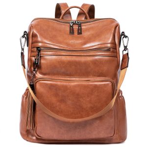 Greene Women's Leather Backpack Purse For Commuting / Oil Wax