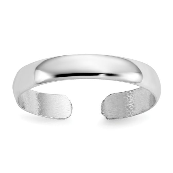 High Polished Toe Ring in 14 Karat White Gold