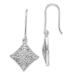 I Love You All Year Long Sterling with Cubic Zirconia Silver Earrings