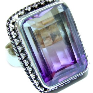 Incredible Ametrine .925 Sterling Silver handcrafted Ring s. 10