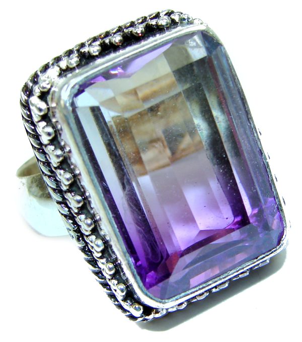 Incredible Ametrine .925 Sterling Silver handcrafted Ring s. 10