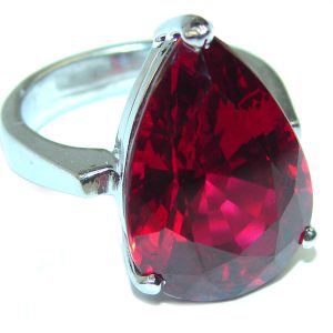 Incredible Authentic Red Topaz .925 Sterling Silver Ring size 7 1/4