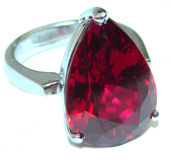 Incredible Authentic Red Topaz .925 Sterling Silver Ring size 7 1/4