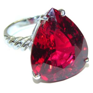 Incredible Red Topaz .925 Sterling Silver handcrafted Ring size 8