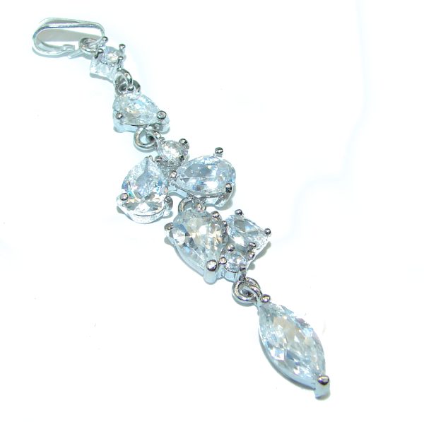 Incredible White Topaz .925 Sterling Silver Pendant