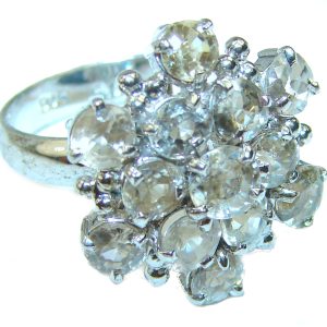 Isabella Champagne Smoky Topaz .925 Sterling Silver Cocktail Ring size 8 1/4