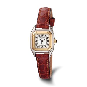 Ladies Red Leather Band, Retro Watch by Charles Hubert