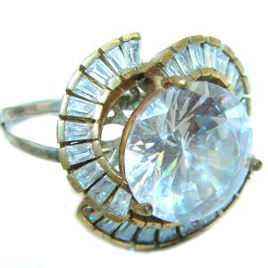 Large White Topaz .925 Sterling Silver ring size 11