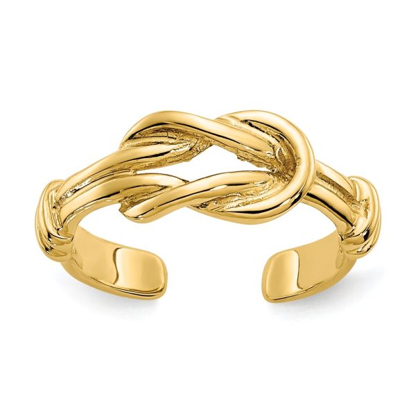 Love Knot Toe Ring in 14 Karat Gold