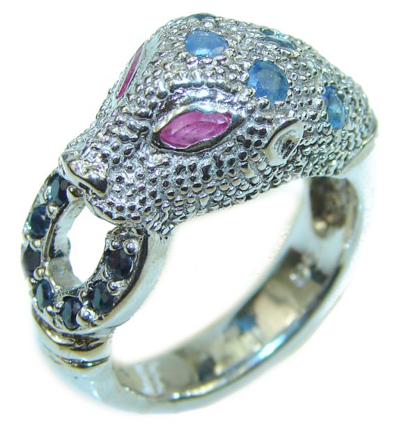 Luxurious Panther .925 Sterling Silver handcrafted Statement Ring size 8 1/4