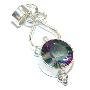 Magical Aurora Blue Topaz .925 Sterling Silver handcrafted Pendant