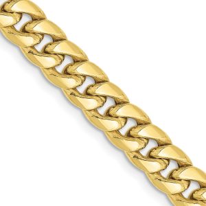 Men's 6mm 10K Yellow Gold Hollow Cuban Curb Chain Necklace, 18 Inch