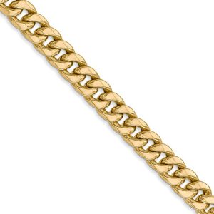 Men's 6mm 14k Yellow Gold Hollow Cuban Curb Chain Necklace, 18 Inch