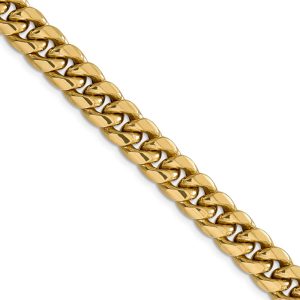 Men's 9.3mm 14k Yellow Gold Hollow Cuban Curb Chain Necklace, 22 Inch