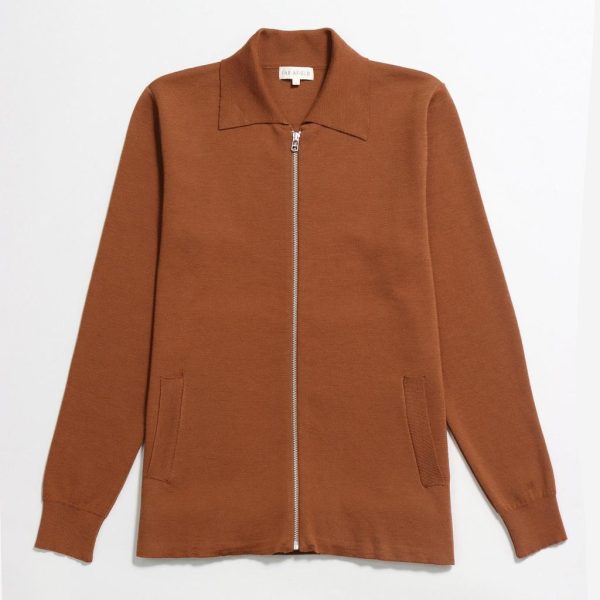 Merchant Archive - Alexsey Zipper Cardigan (Rawhide Brown)