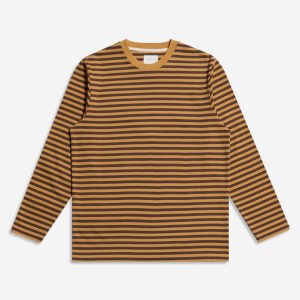 Merchant Archive - Breton Stripe Long Sleeve T-Shirt (Slate Brown / Tinsel)