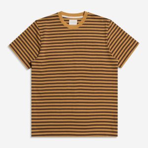 Merchant Archive - Breton Stripe Short Sleeve T-Shirt (Slate Brown / Tinsel)