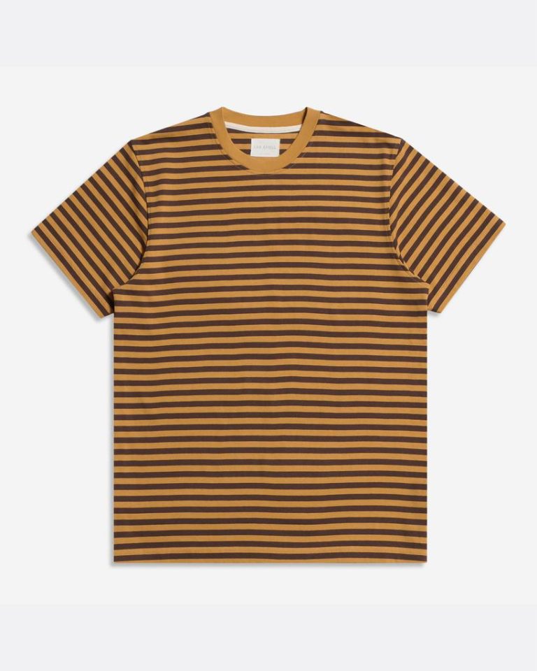 Merchant Archive - Breton Stripe Short Sleeve T-Shirt (Slate Brown / Tinsel)